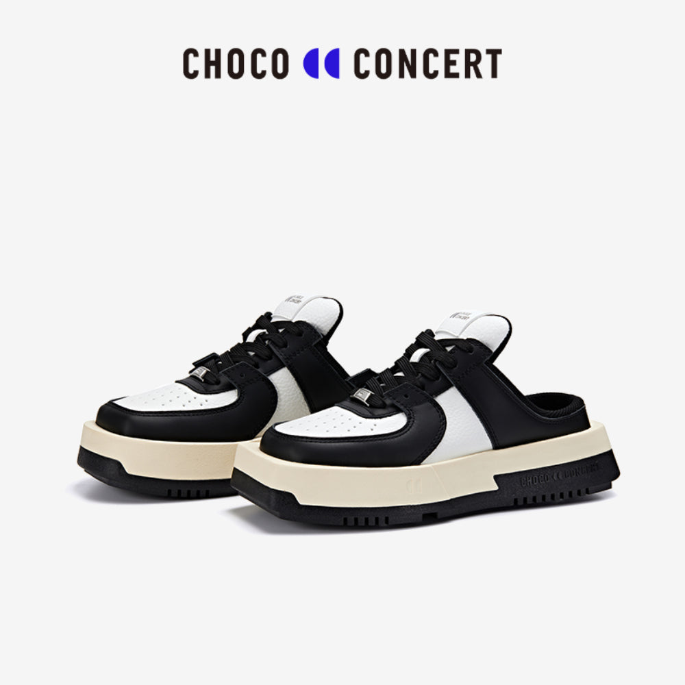 Choco Concert Mis-Matched Square Toe Slip On Black