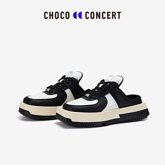 Choco Concert Mis-Matched Square Toe Slip On Black