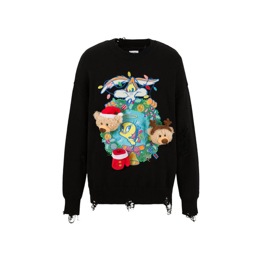 13De Marzo X Looney Tunes Tweety Christmas Sweater Black