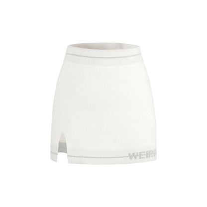 Weird Market Basic Logo Knit Skirt White