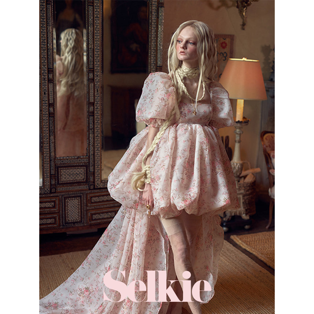 Selkie Pink Bubble Puff Dress