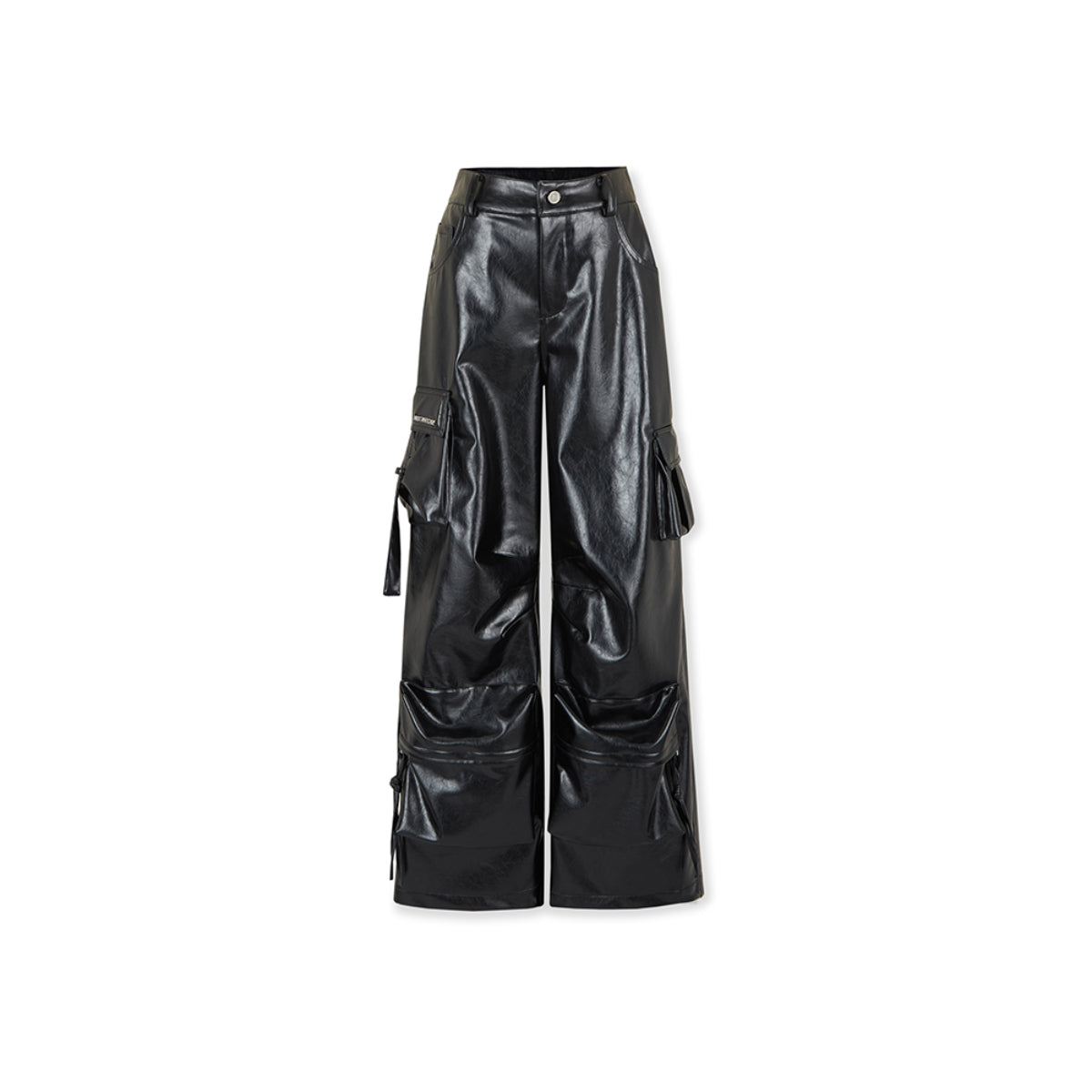 NotAwear Glossy Leather Cargo Pants Black