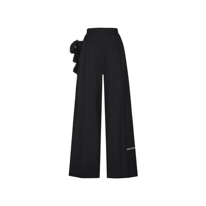 13De Marzo Embroidery Logo Wide Leg Pants Black