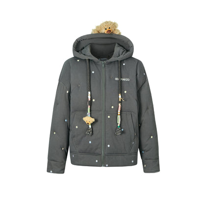 13De Marzo Multi-Color Dots Down Jacket Dark Grey