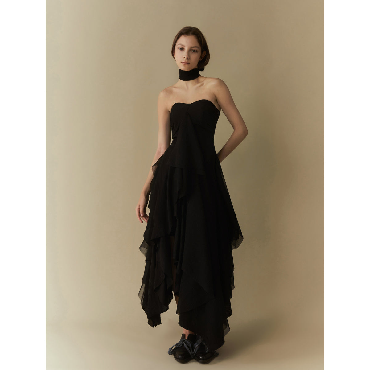 Elywood Black Layering Bandeau Dress