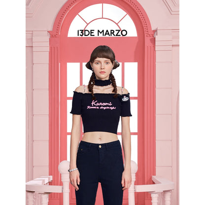 13De Marzo X Kuromi Knit Top Black