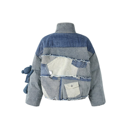 13De Marzo Denim Patch Pockets Down Jacket