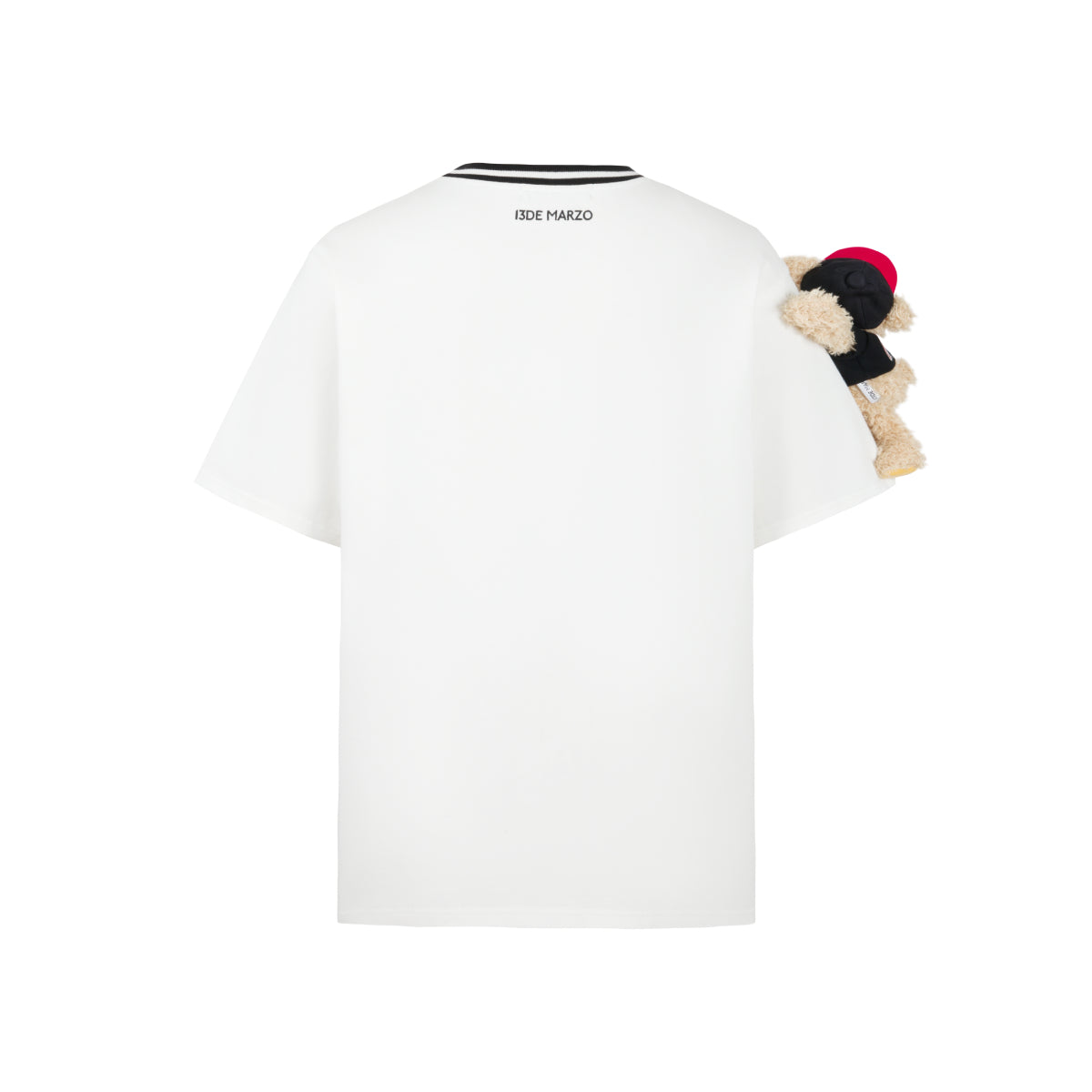 13De Marzo Badge Knit Collar T-Shirt White