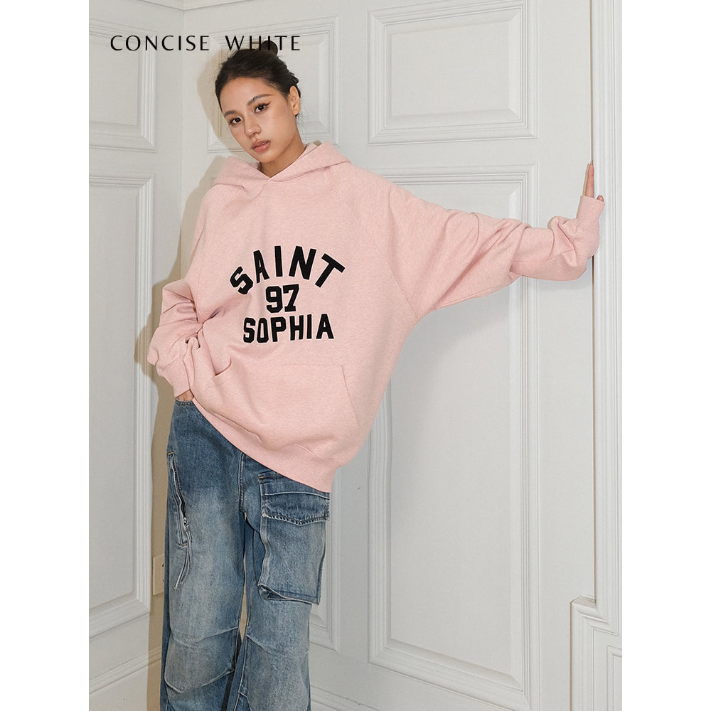 Concise-White 97 Logo Hoodie Pink