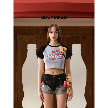 13De Marzo X Coca-Cola Bear Logo Top Grey