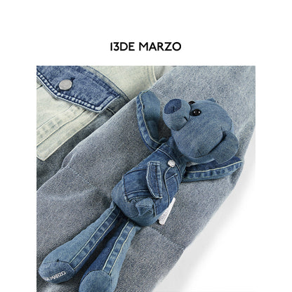 13De Marzo Denim Patch Pockets Down Jacket