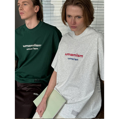 UMAMIISM Basic Logo Oversize T-Shirt Grey