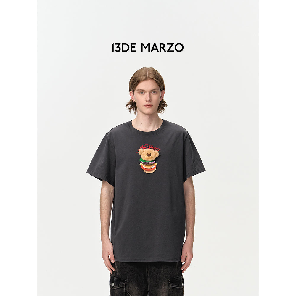 13De Marzo Layered Hamburger T-Shirt Dark Grey