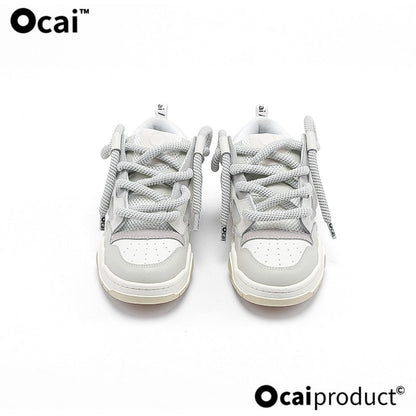 Ocai Retro Logo Sneaker White Grey