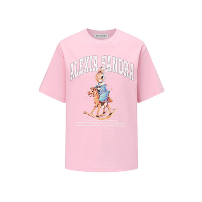 Alexia Sandra Printed Trojan Rabbit T-Shirt Pink