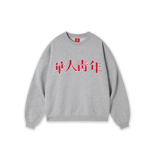 WYCN Embroidery Logo Crew Neck Sweater Grey