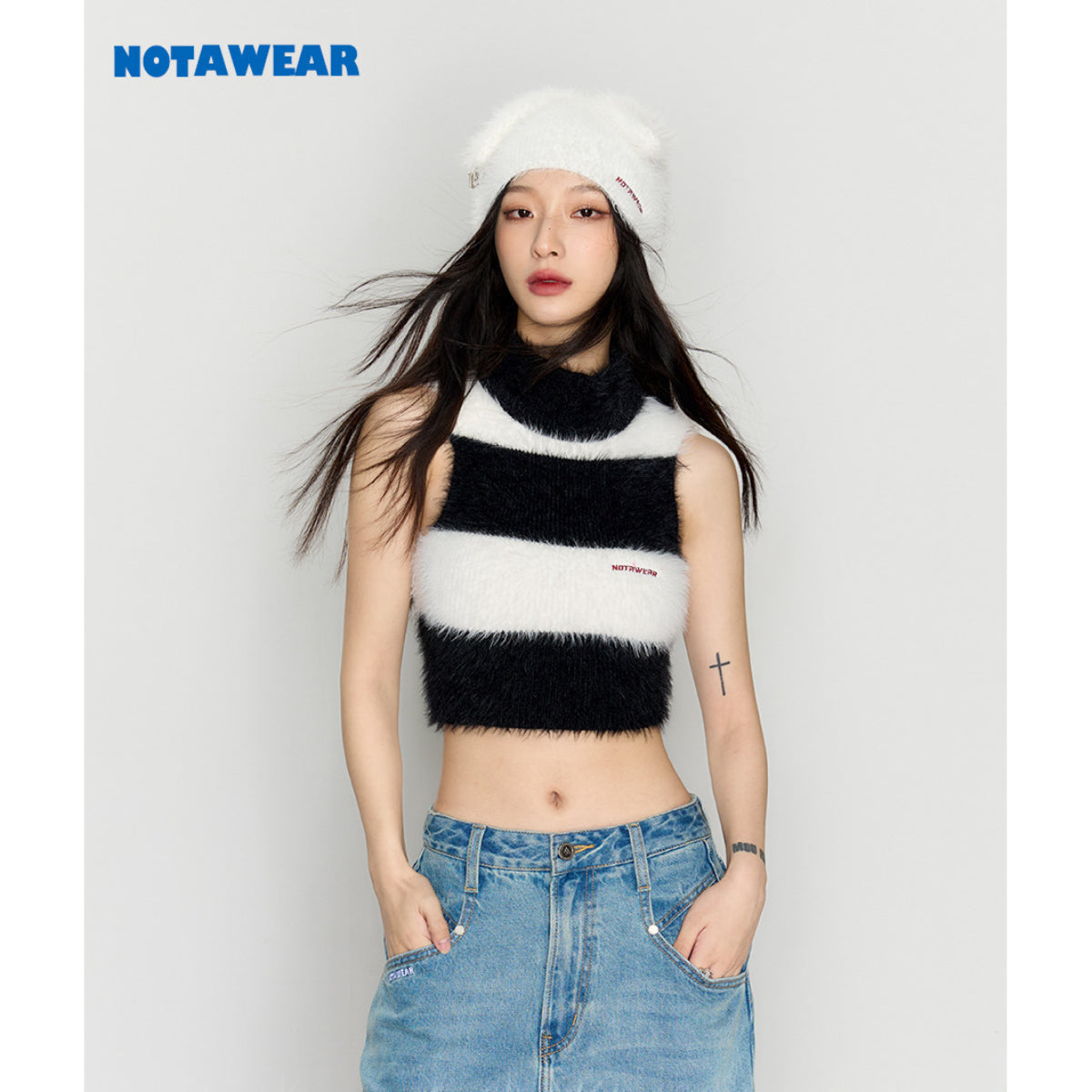 NotAwear Mink Sweater Striped Knitted Vest