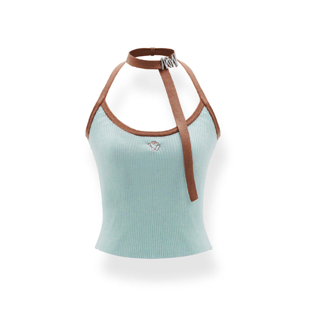 NotaWear Color Blocked Halter Strap Vest Top Blue