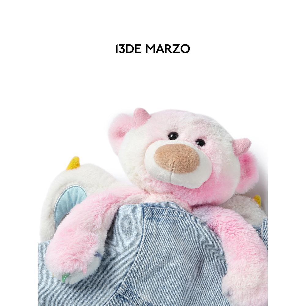 13De Marzo X INSTINCTOY Rainbow Bear Short Denim Jacket