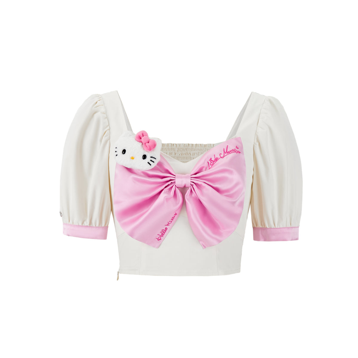 13De Marzo X Hello Kitty Bowknot Puff Top White