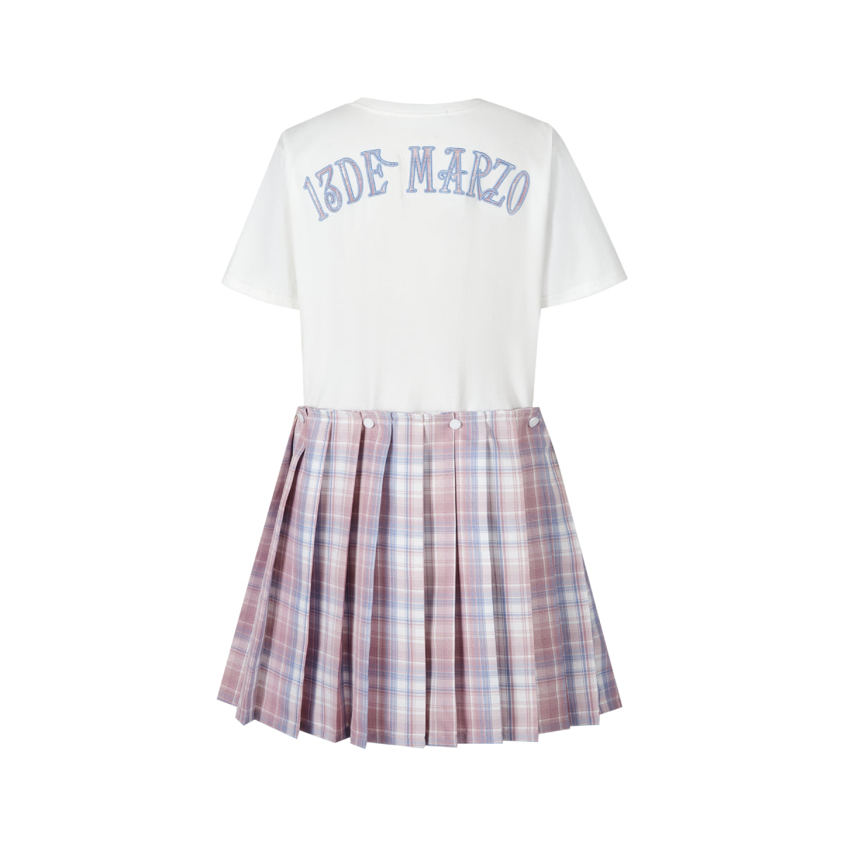 13De Marzo Doozoo Patchwork Tee Dress White