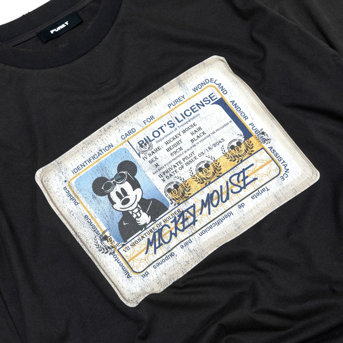 Purey Micky Mouse Licence Printed T-Shirt Vintage Black