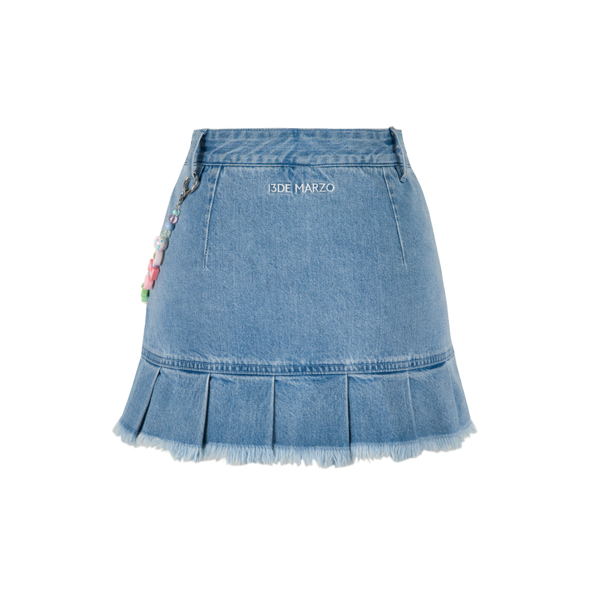 13De Marzo Logo Bead Chain Denim Skirt Blue