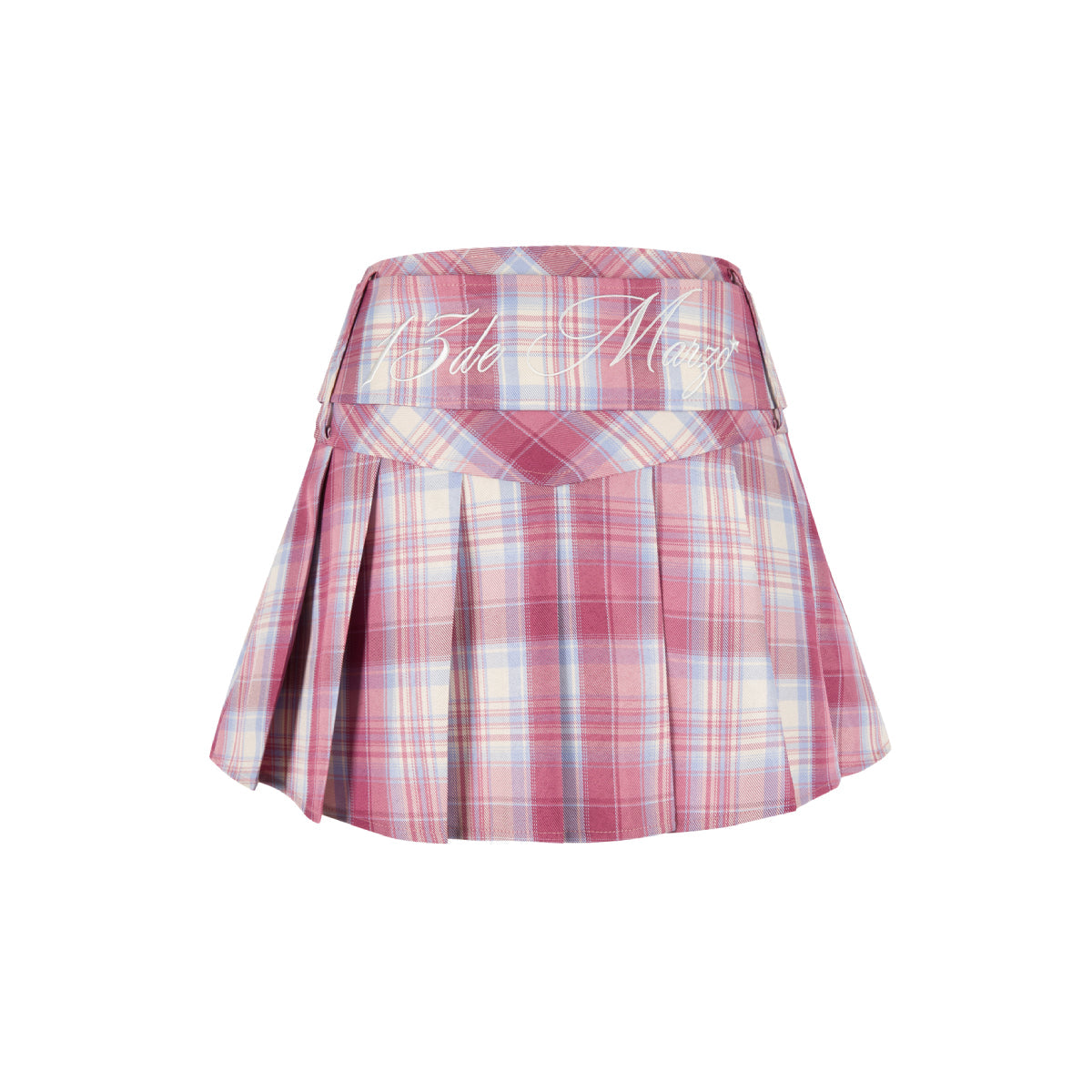 13De Marzo Low Belt Plaid Skirt Pink