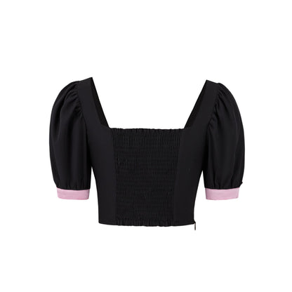 13De Marzo X Kuromi Bowknot Puff Top Black