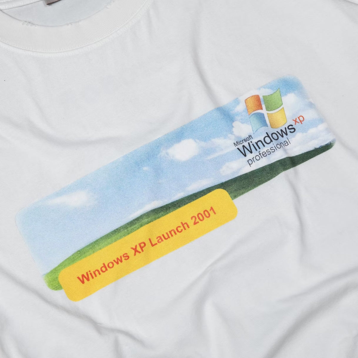 Purey Windows Logo Printed T-Shirt Vintage White