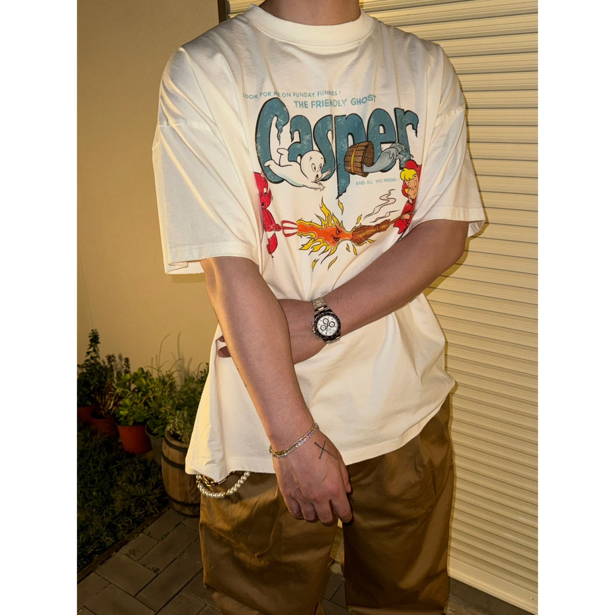 Purey Casper Cartoon Printed T-Shirt White