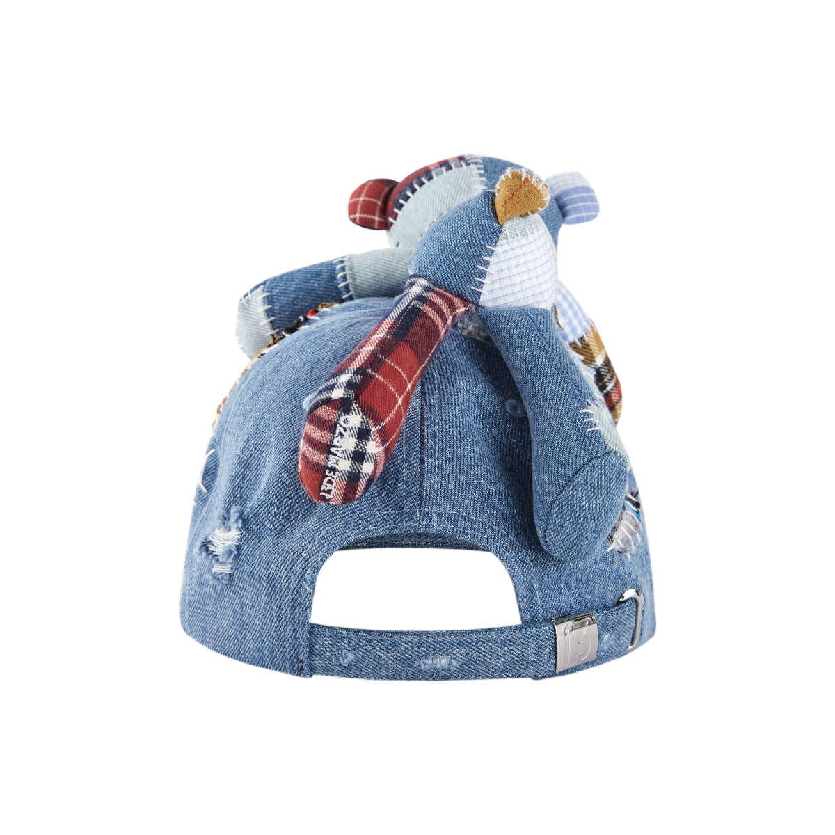 13De Marzo Plaid Patch Denim Cap Blue