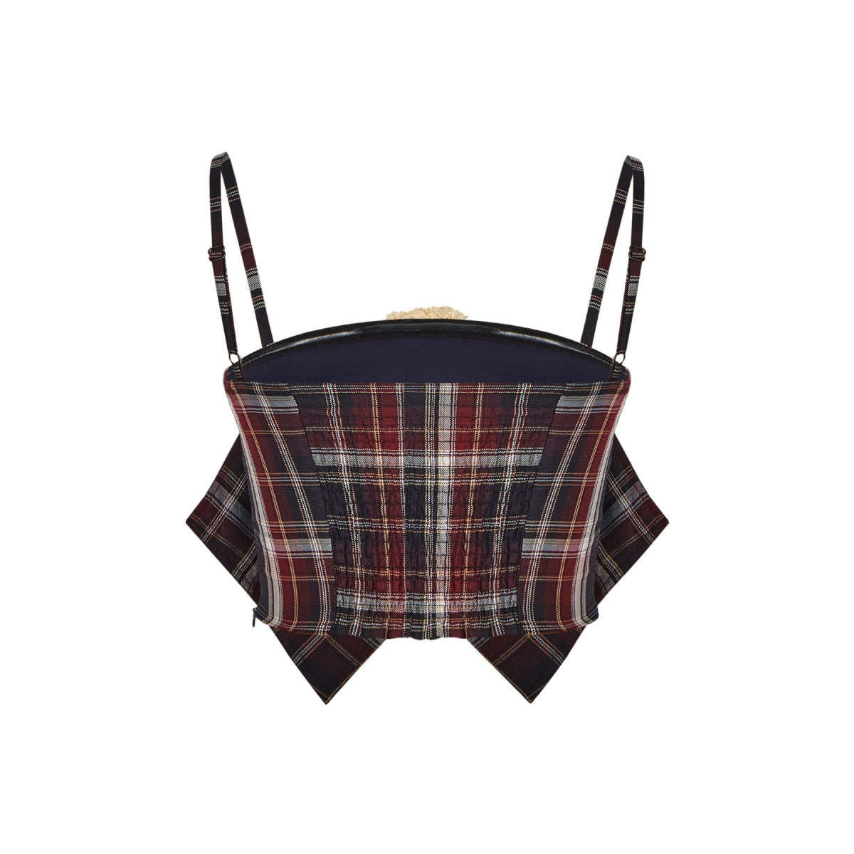 13De Marzo Doozoo Plaid Bow Tank Top Navy Blue