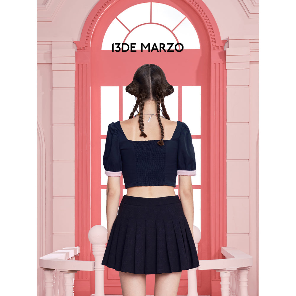 13De Marzo X Kuromi Bowknot Puff Top Black