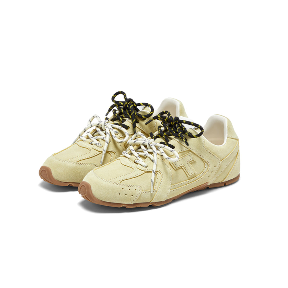 Laber Three Dual-Tone Lace-Up Running Sneaker Yellow