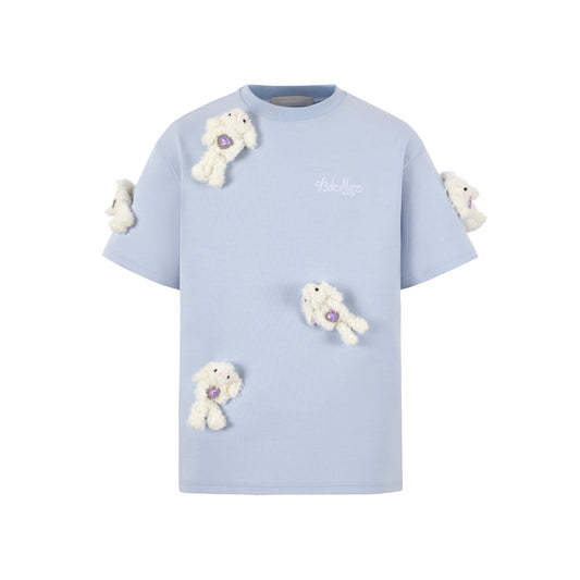 13De Marzo Doozoo Rhinestone Mini Bears T-Shirt Blue