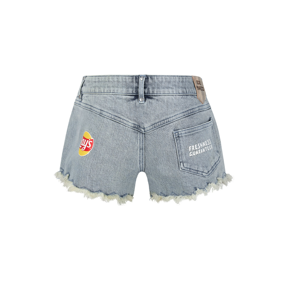 13De Marzo X Lay's Bear Washed Denim Shorts Blue