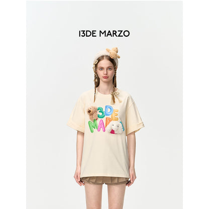 13De Marzo Doozoo Balloon Logo T-Shirt Beige