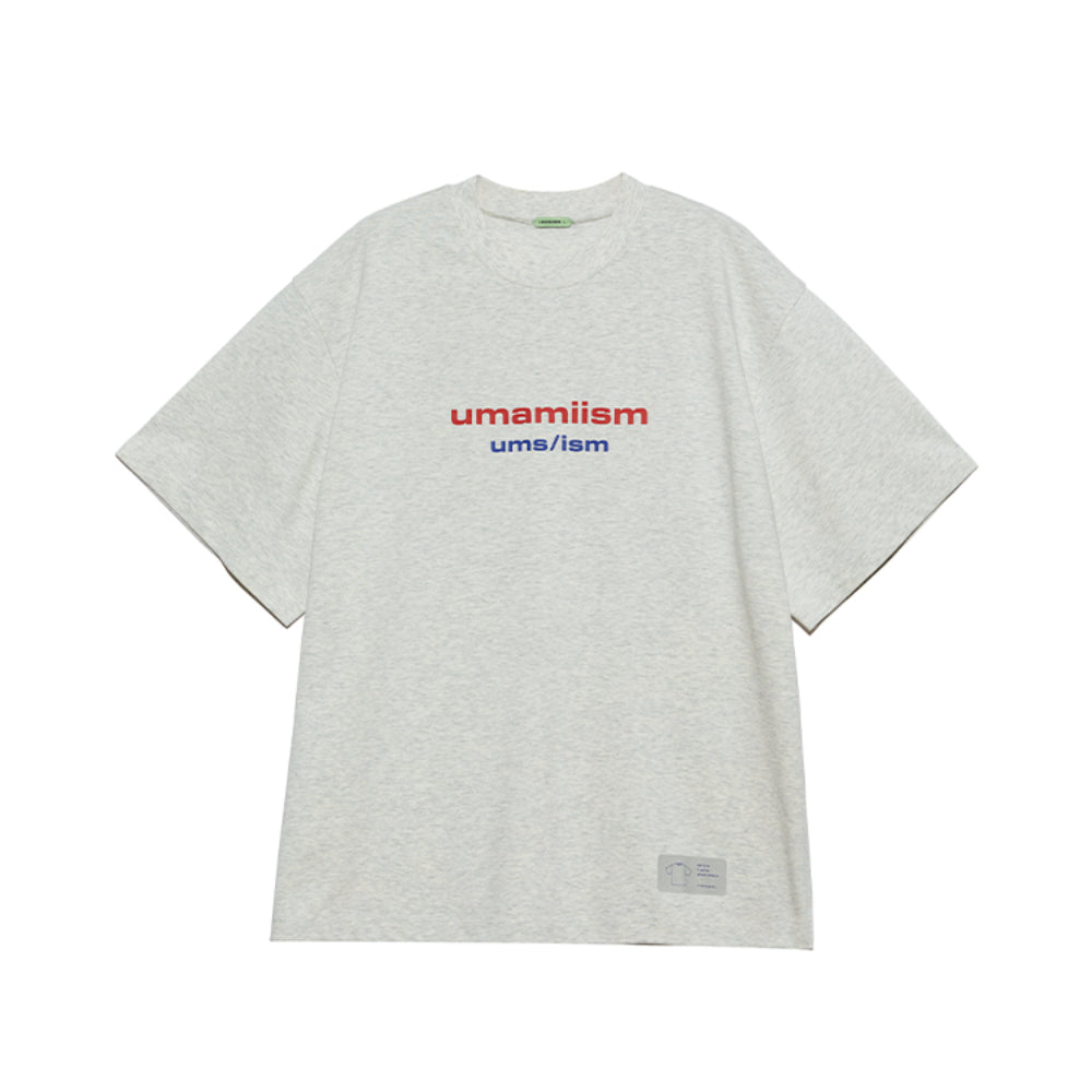 UMAMIISM Basic Logo Oversize T-Shirt Grey