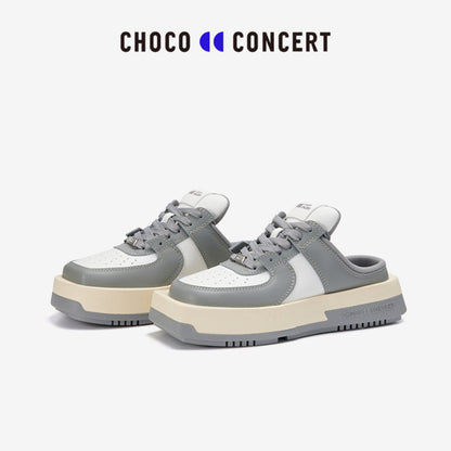 Choco Concert Mis-Matched Square Toe Slip On Grey