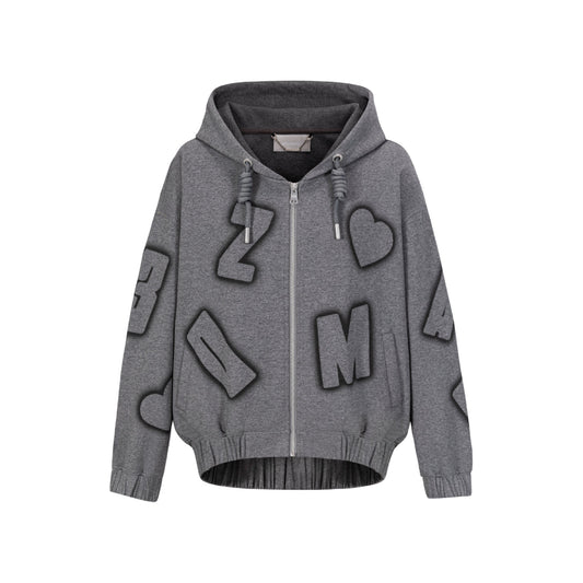 13De Marzo Digital Logo Monogram Hoodie Gray