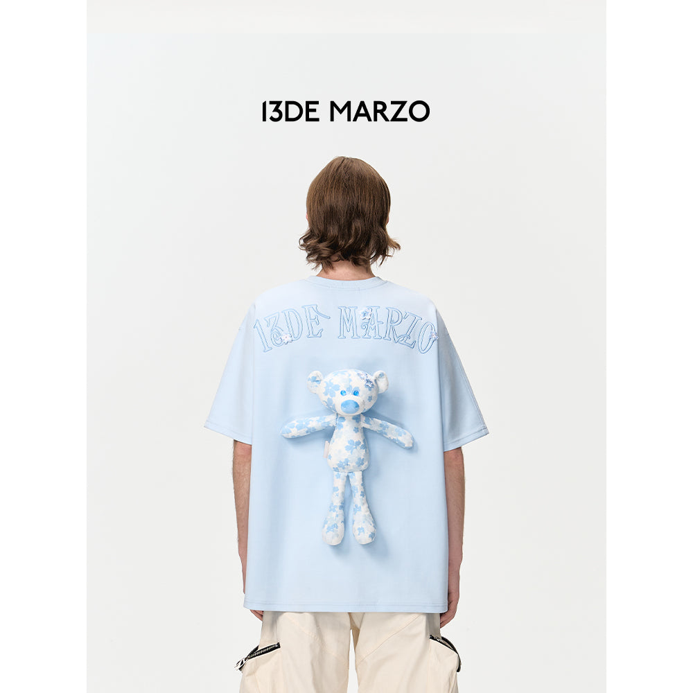 13De Marzo Plush Sakura Bear Limited T-Shirt Blue