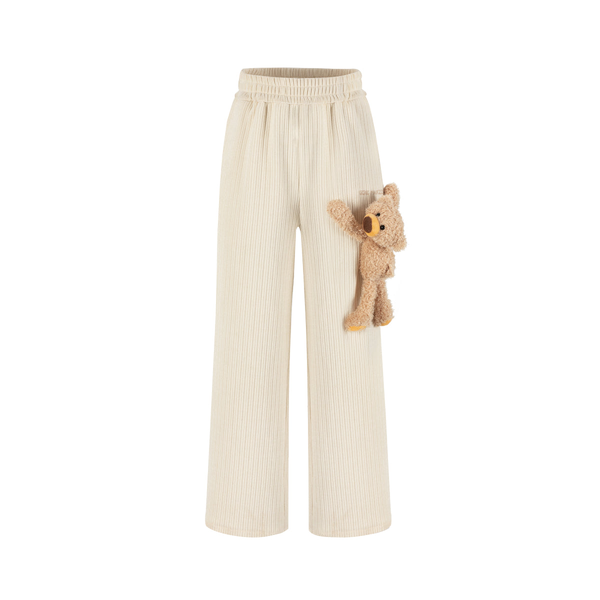 13De Marzo Plush Bear Corduroy Sweat Pants Beige