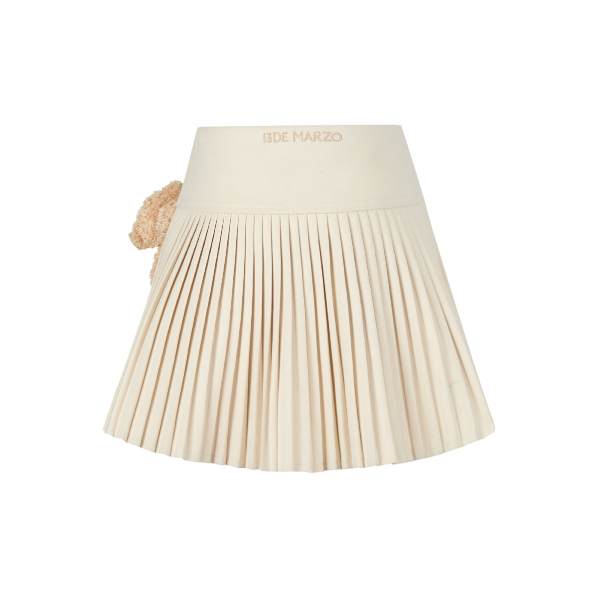 13De Marzo Doozoo Woolen Pleated Skirt Beige