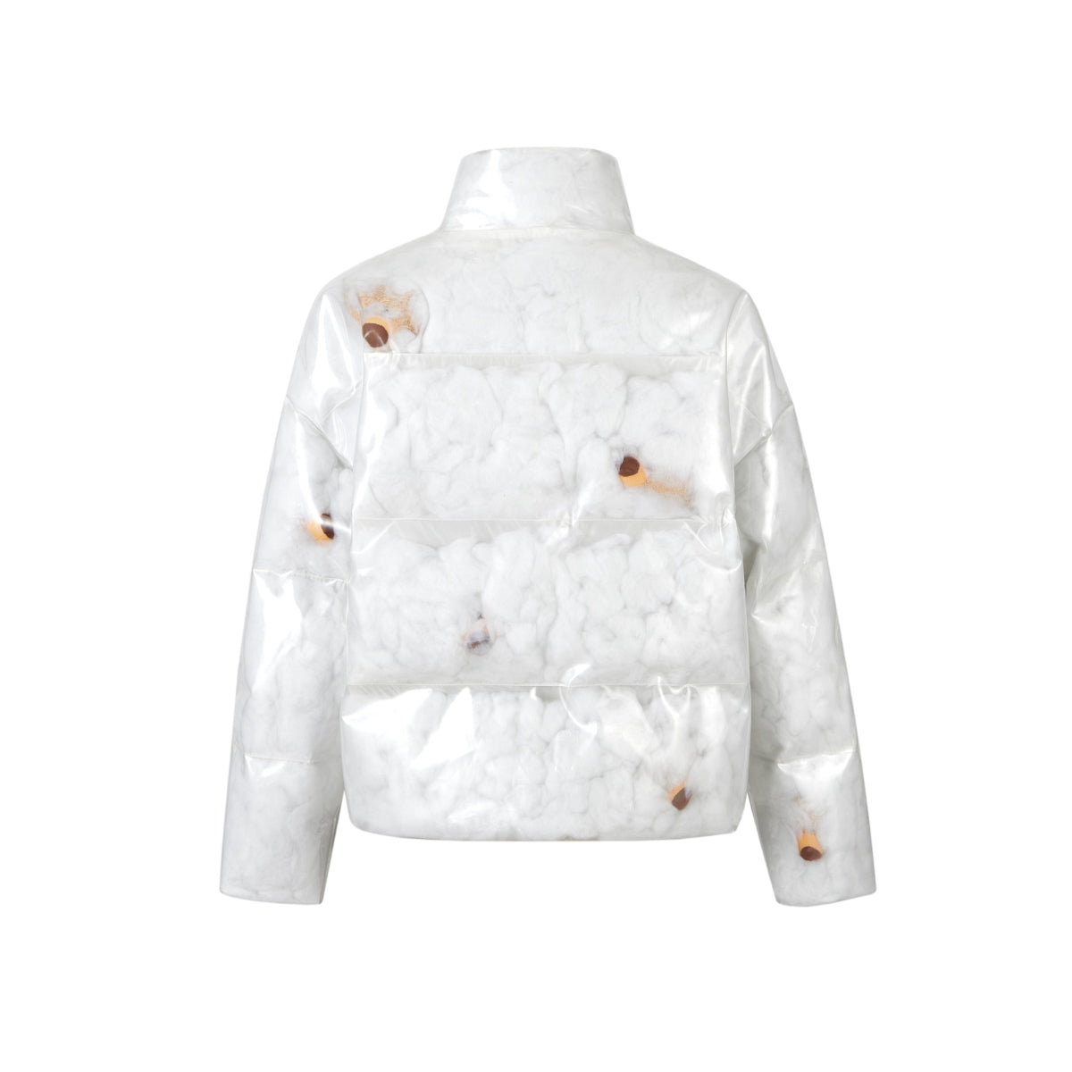 13De Marzo Bear Icon Transparency Down Jacket White