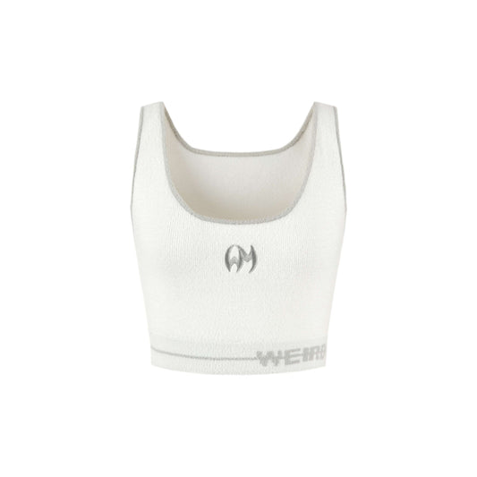 Weird Market Basic Logo Knit Vest White