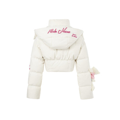 13De Marzo X Hello Kitty Bear Short Down Jacket White