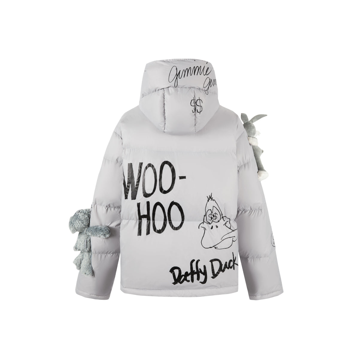 13De Marzo X Looney Tunes Bugs Bunny Sketch Down Jacket Grey