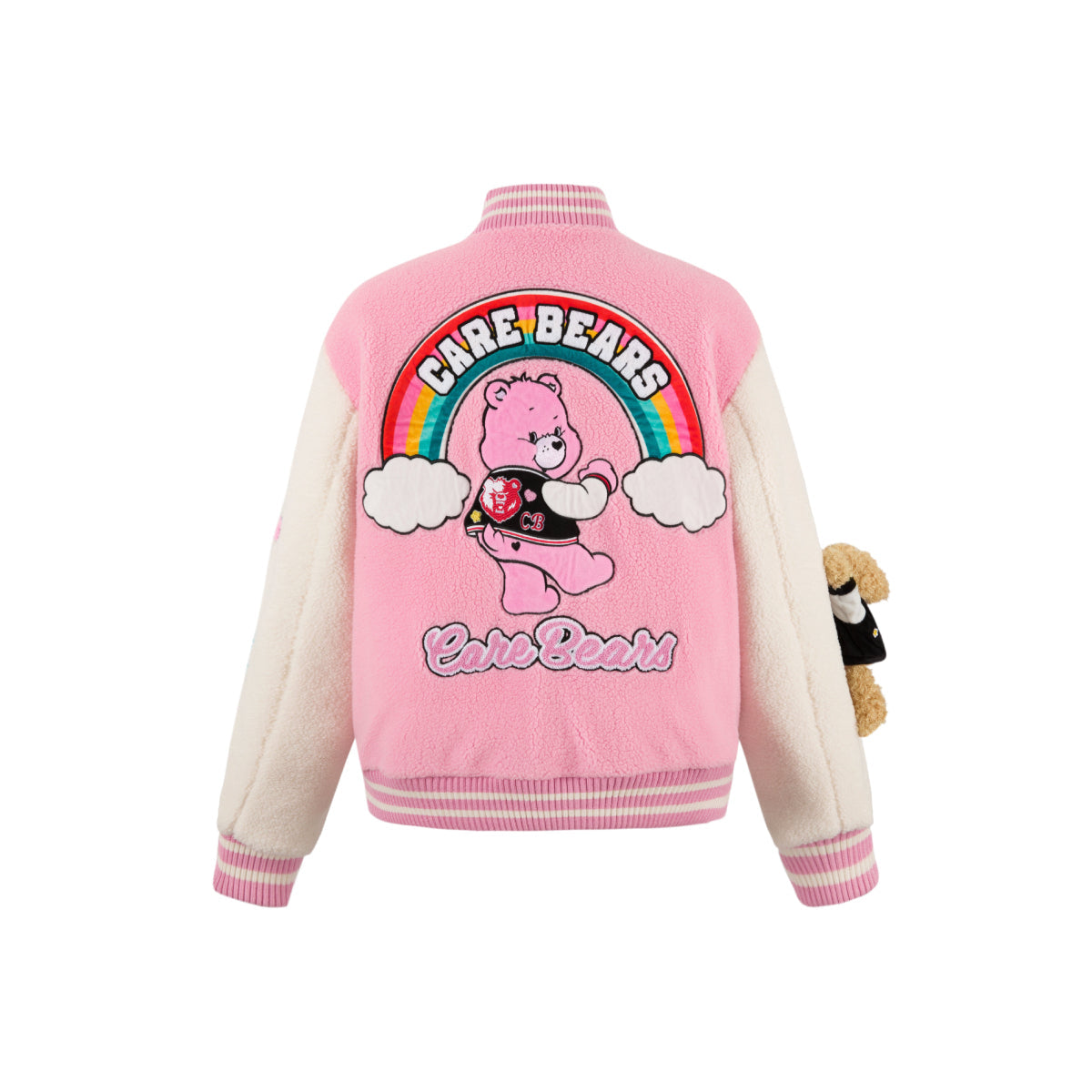 13De Marzo X Care Bears Fleece Baseball Jacket Pink