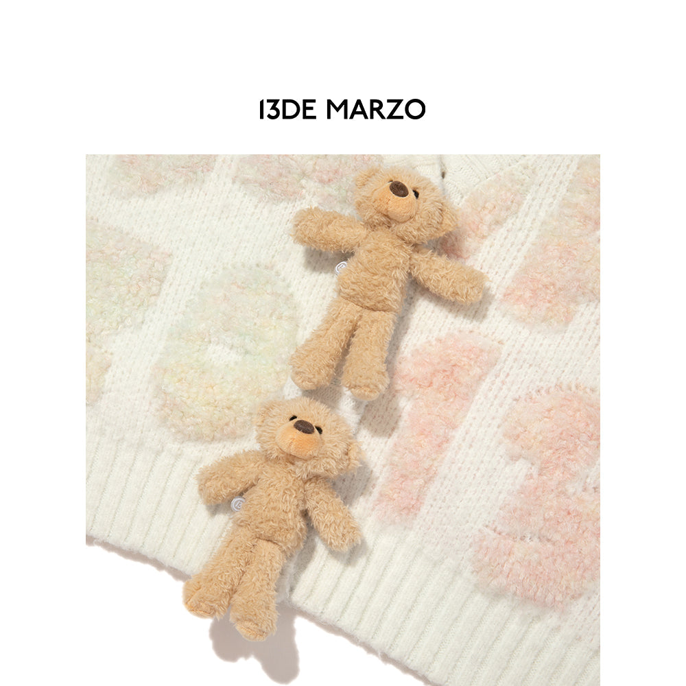 13De Marzo Bear Gradient Logo Cardigan